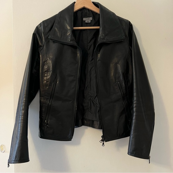 M0851 Black Fitted Leather Jacket - Picture 2 of 14